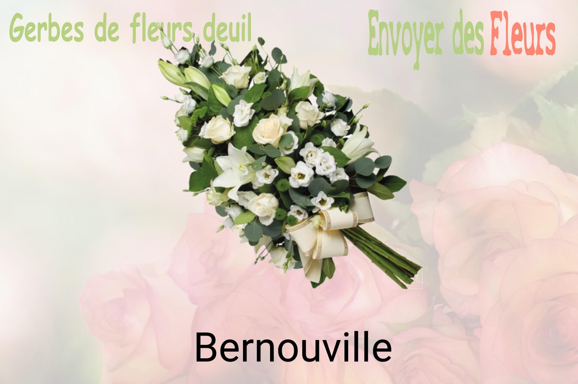 Gerbe de fleurs de deuil livrée à Bernouville
